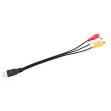 3Pc USB Male Plug to 3 RCA Female Adapter Audio Converter Video Av A/V Cable USB to RCA Cable