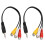 2 Stücke 3.5 mm Stecker auf 3 Cinch-Buchse Audio Video Kabel 22cm 1