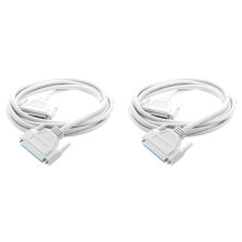 2X 3 Meters 37 Pin Male to Female Db37 Extension Cable Grey White