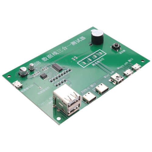 2X 3 in 1 USB Cable Triad Tester Charging Cable Test Card Tpye-C  USB MiniUSB PCB Board Data Wire Test Fixture 2