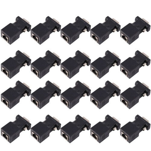20X Vga Extensor Macho A Lan Cat5 Cat6 Rj45 Adaptador de Cable de Red