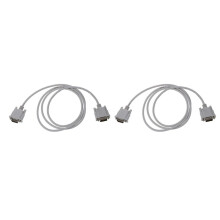 2X VGA DB15 Male to RS232 DB9 Pin Male Adapter Cable / Video Graphic Extension Cable (White, 1.4M)