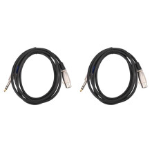 2Stück 6,35 mm 1/4-Zoll-Klinkenstecker Auf XLR-Stecker Auf Buchse, 3-Poliger Stecker, Stereomikrofonkabel, Audiokabel (6 Fuß)