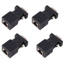 4X VGA Extender Stecker Auf Lan Cat5 Cat6 Rj45 Netzwerk Kabel Adapter