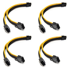 4X 18AWG 8Pin to Dual 8Pin(6+2) Power Cable GPU Power Cable for K80 M40 M60 P40 P100 ,20CM