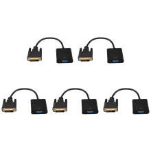 5X DVI to VGA Adapter Cable 1080P DVI-D to VGA Cable 24+1 25 Pin DVI Male to 15 Pin VGA Female Converter for Display