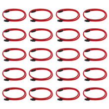 20pz 50CM 3.0 III SATA3 7Pin Cavo Dati Cavi SSD 6Gb / S Cavo Dati Disco Rigido HDD con Versione Premium con Manicotto in Nylon(Rosso)