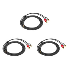 3X VEGGIEG RCA Cable 2RCA to 3.5 Audio Cable 3.5mm Jack Rca Aux Cable for Phone Edifer Home Theater DVD 2RCA (2M)