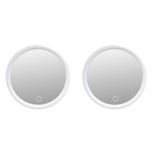 2 Pcs 10X Magnifying Mirror with Light Makeup Mirror with Lights Compact LED Magnified Mirror for Bathroom,Bedroom,Hotel