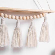 Wall Hanging Shelf Tassel Wood Decor Woven Wall Hanging Board Shelves for Home Decor Bedroom Living Room