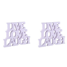 6pcs LIVE LOVE LAUGH Wooden Letters for Wedding Decoration (White)