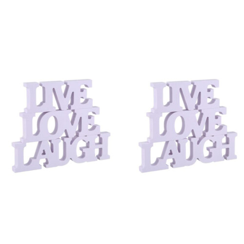 6Pcs LIVE LOVE RISA Letras de Madera para la DecoracióN de la Boda () 1