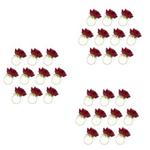 30Pcs Red Rose Shape Towel Buckle Napkin Ring Wedding Party Valentine'S Day Hotel Table Decor Napkin Holder
