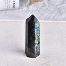 2X Moonstone Crystal Column Natural Labradorite Quartz Obelisk Crystal Column Wand Point Healing Stone Home Decor 7-8cm