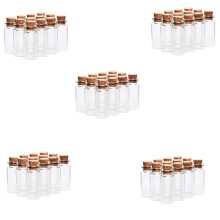 100 Pcs Vials Bottles Glass Bottle with Cork Stopper Wish Bottles, for Weddings, Creations and Decorations(10Ml )