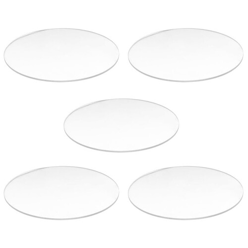 5X Transparent 3mm Thick Mirror Acrylic Round Disc Diameter:85mm