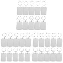 Lot de 30Pcs Porte-Cles Anneau Brise DIY Cadre Photo Vierge Rectangle 3.3x5cm