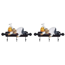 2X Wall Hanging Decoration Cute Decoration Chef Doll Wall Hanging Rack Hook Hanger Suitable for Family Kitchen