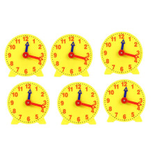 6pcs 4 Inch Student Learning Clock Model Teacher Gear Clock 12/24 Hour School Learning Tools