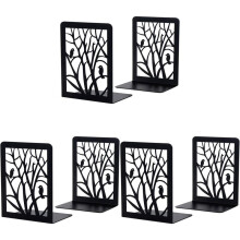 Book Ends, Book Ends for Shelves, Decorative Bookends for Books, Bookends for School, Home or Office (Black, 3 Pair)