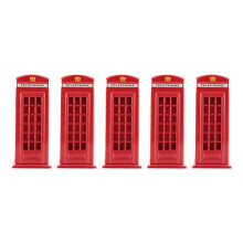 5X Metal Red British English London Telephone Booth Bank Coin Bank Saving Pot Piggy Bank Red Phone Booth Box 140X60X60Mm