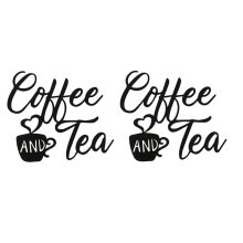 2X Coffee Sign and Tea Bar Metal Hanging Wall Art Black Cup Decor Letter for Cafe Farmhouse Kitchen