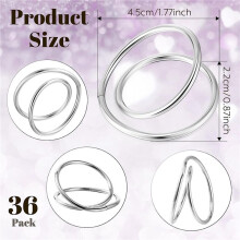 72 Pcs MéTal Spirale Serviette Ronde Boucles Simples Ronds de Serviette pour Mariages RéCeption DîNer Buffet Table DéCor Argent