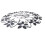 2X 3D Wall Clock,Round Leaf Petals Metal Wall Clock, Dial with Arabic Numerals, Decorative Clock Silver Black 3