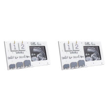 2X Baby First Scan Photo Frames Pregnancy Announcement Gifts,Baby Sonogram Picture Frame Countdown Weeks