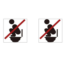 2X Warning Decals for Toilet Adhesive No Squatting Toilet Warning Stickers Peel and Stick Bathroom Reminder Signs