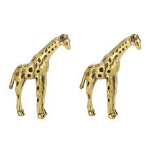 2X Statua Della Giraffa In Ottone Massiccio, Ornamento da Tavolo, Figurine di Animali Vintage, Miniature, Decorazioni, Artigianato, Decorazioni per La