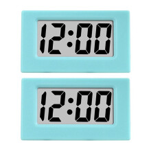 2X Miniklocka Triangel LED-Skärm Elektronisk Digital Larmskärm Skrivbordsklocka för Hemmakontor Bord Sovrumsinredning Blå