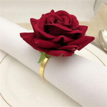 24Pcs/Lot Romantic Rose Napkin Rings Alloy Napkin Buckle Holder for Wedding Receptions Gifts Holiday Banquet Decoration