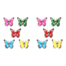 10X Kleurrijke 3D Metalen Vlindertuin Decor Uitgeholde Vlindertuin Grote Decoratieve Muur Kunst Hek Sculptuur Ornament