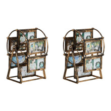 2X Rotating Windmills Wheel Picture Frame Photo Album Self Assembly Wedding Family Photograph Frame Home Desktop Decor A