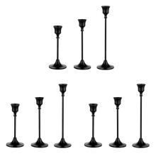 Taper Candle Holders Black Candlestick Set of 9 Candle Stick Long Holder for Fireplace Dining Table Home Decoration