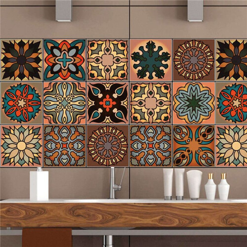 100 Pcs 3D Multi Moroccan Self-Adhesive Bathroom Kitchen Wall Stair Tile Sticker 2