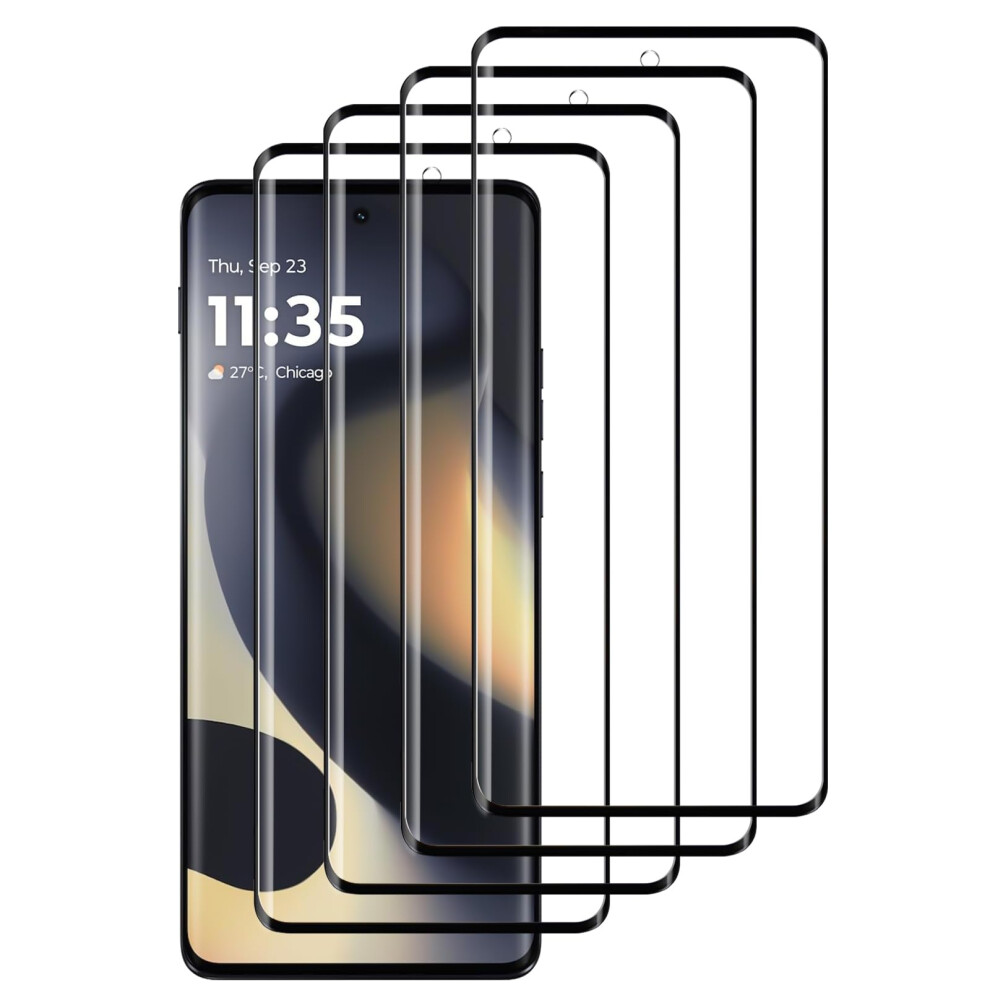 4 Pack Screen Protector For Motorola Edge 2024, 9H Tempered Glass, Full Coverage, Antiscratch, Bubble 9073542374862