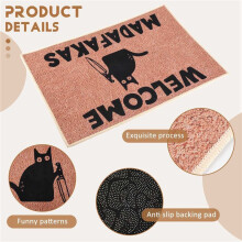 3X Dark Cat Welcome Madafakas Full Print Doormat Fun Doormat Home Decor Kitchen Bathroom Decor Give People Fun Gifts