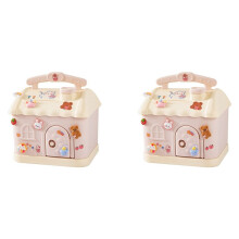 2X Caixa de Dinheiro de Casa Bonita com Adesivo 3D Kawaii Mealheiro para Crianças Adultos Caixa de Poupança para Moedas Notas de Presente de