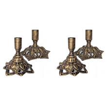 4pcs Candlestick Holders,Taper Candle Holder for Candlesticks Gold Brass Vintage Candle Metal Stick Candle Holders
