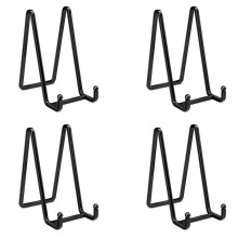 4pcs 6 Inch Plate Stands for Display Metal Frame Holder Stand Picture, Decorative Plate, Book, Photo Easel