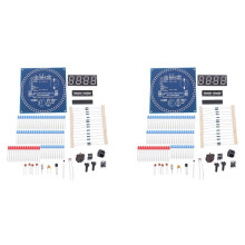 2X DIY Rotating Electronic Clock Kit Electronic Circuit Basic Experimental Kit LED Display Alarm Clock DIY Parts