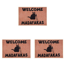 3X Dark Cat Welcome Madafakas Full Print Doormat Fun Doormat Home Decor Kitchen Bathroom Decor Give People Fun Gifts
