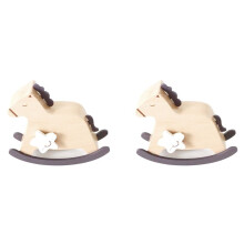 2X over the Rainbow Wooden Rocking Horse Wind Music Box, YunSheng Mechanism Movement Musical for Birthday