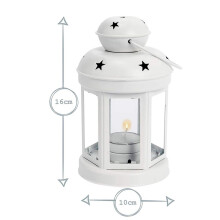 3X Vintage Metal Hanging Candle Lanterns ,Tealight Holder,Candlestick for Wedding,Home,Birthday Parties Gift -White