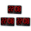 3X Digital Wall Clock, 9Inch LED Digital Clock Large Display with 12/24H,  Digits,Small Silent Wall Clock (Red) 1