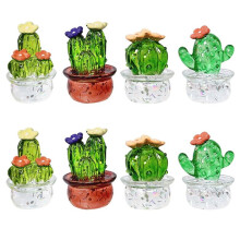 8Pcs Car Inner Ornaments, Art Cactus Figurines, Home Decoration, Desktop  Miniature Plant Cactus Ornaments A