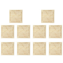 10X Natural Wood Appliques Square Flower Carving Decals Decorative Wooden Mouldings 10x10cm