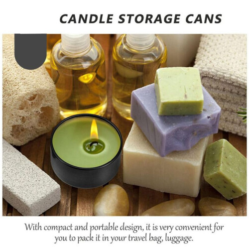 48 Pcs Candle Jar Decorative Labels Empty Storage Tins Candle Tin Can Candlestick Holders Round Tin Containers, D 1